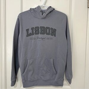 Lisbon Portugal Gray Blue Hoodie